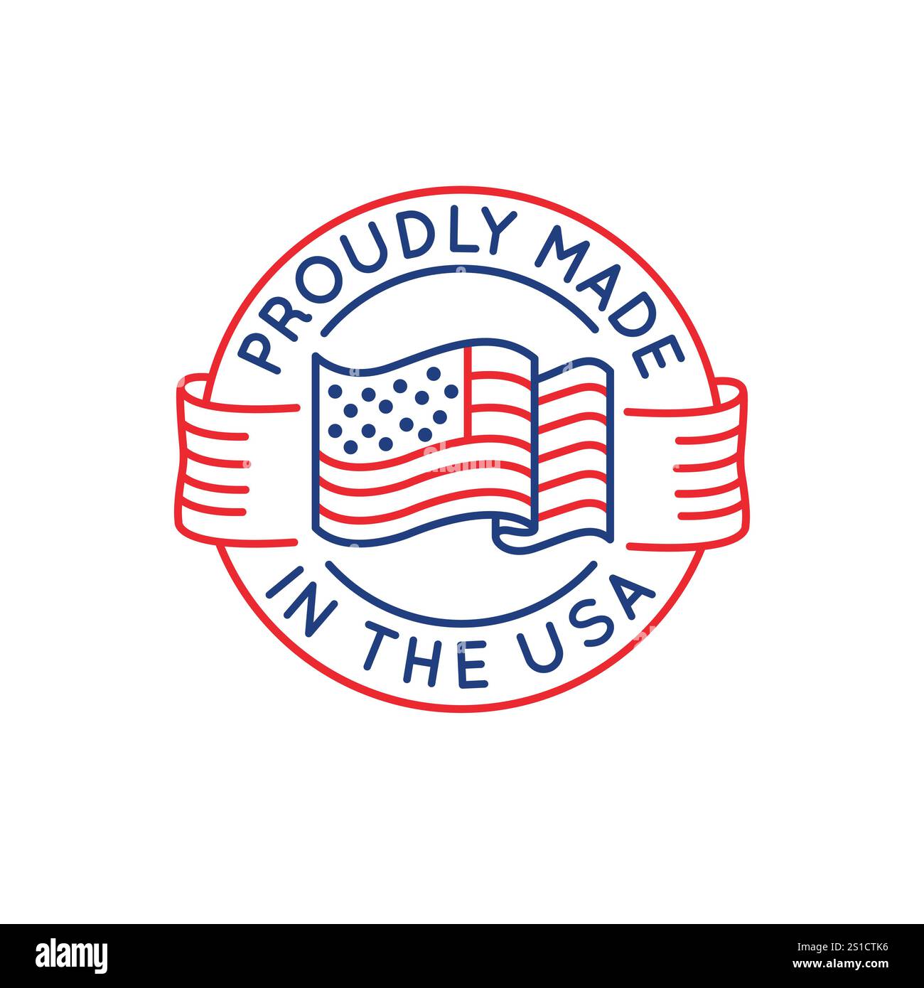 Einfaches Logo mit Stolz „Made in the USA“-Symbol Stock Vektor