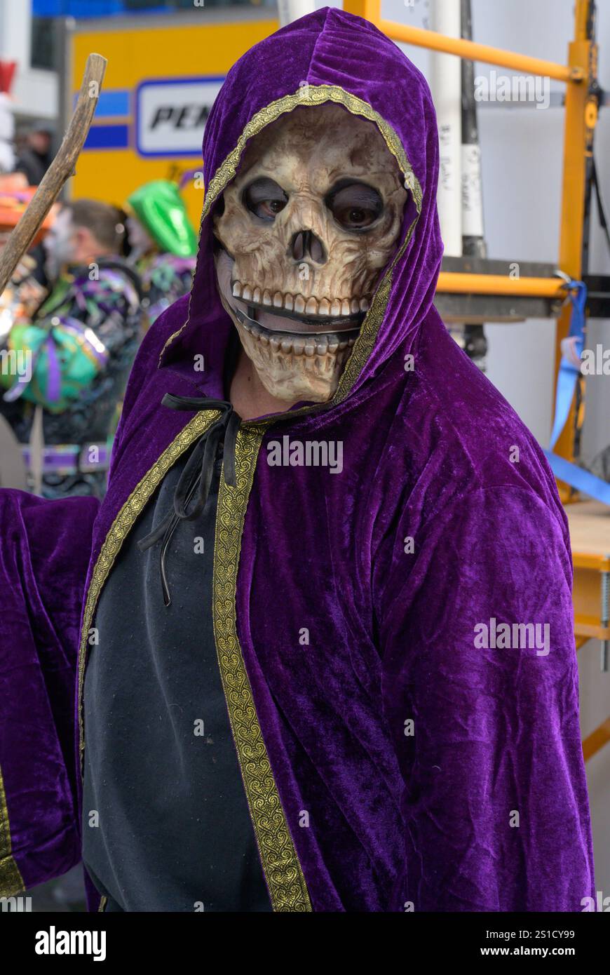 Szene aus der jährlichen Neujahrsparade der Mummer in Philadelphia. Stockfoto