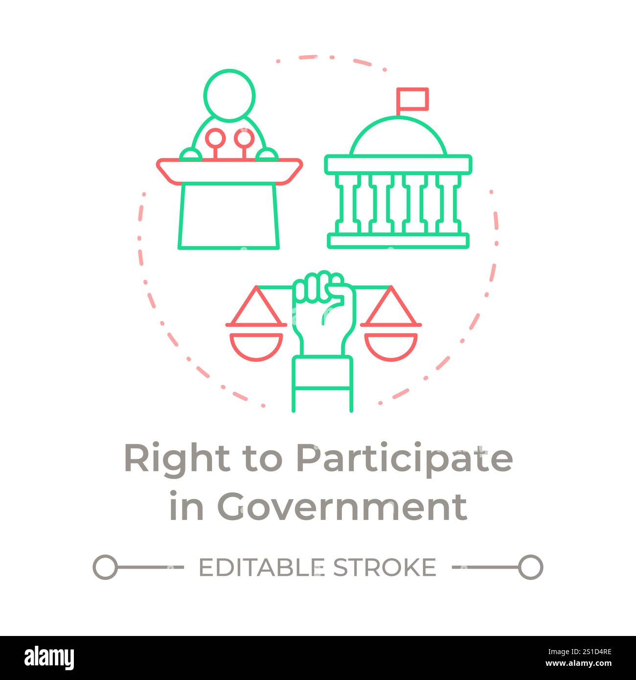 Teilnahme am rechten Duo-Tonkonzept der Regierung Stock Vektor
