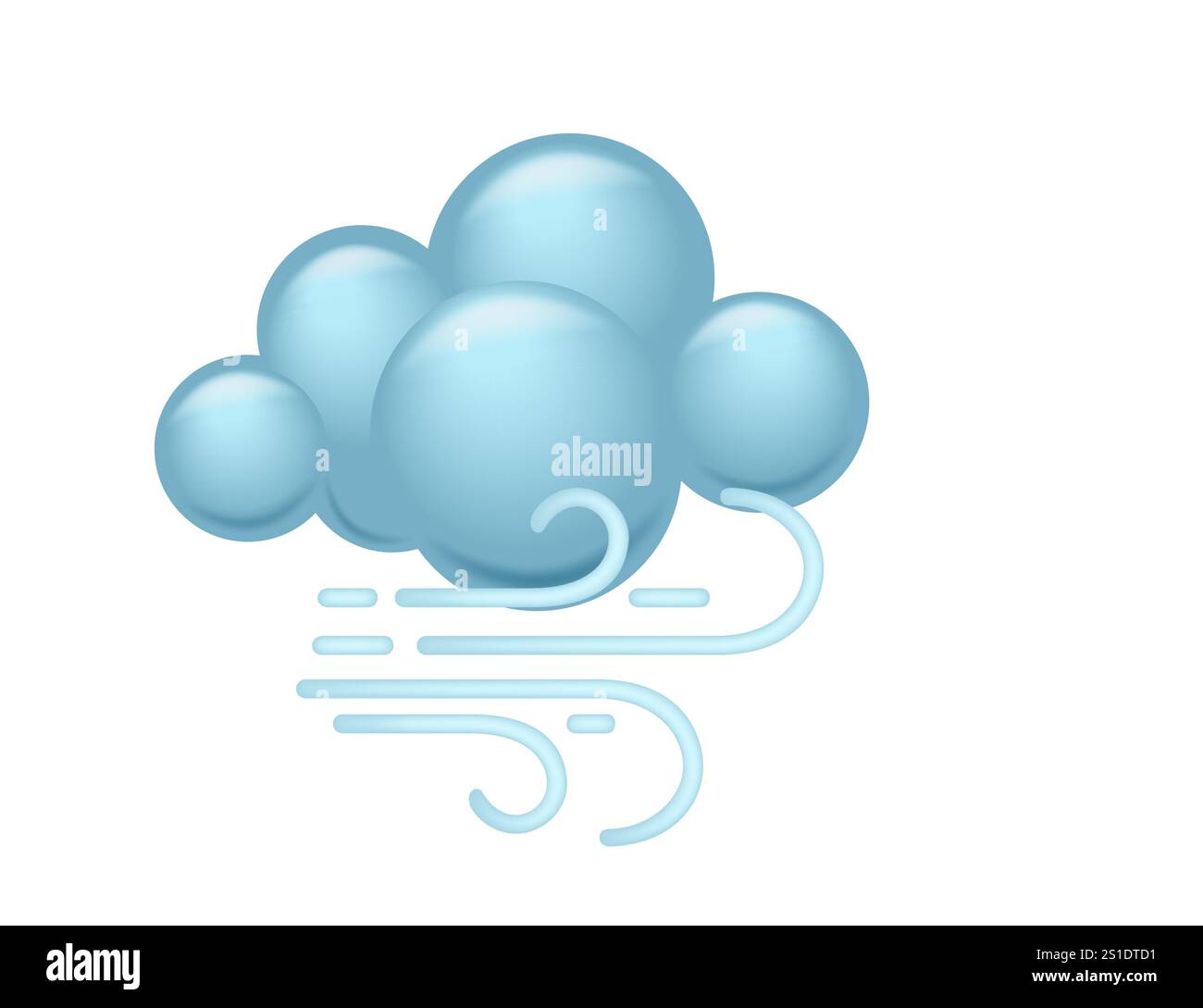 Wolke mit wirbelnden Windlinien, die das windige Wetter symbolisieren. Ideal für Wettervorhersagen, windige Bedingungen oder saisonale Themen. Vektorabbildung isol Stock Vektor