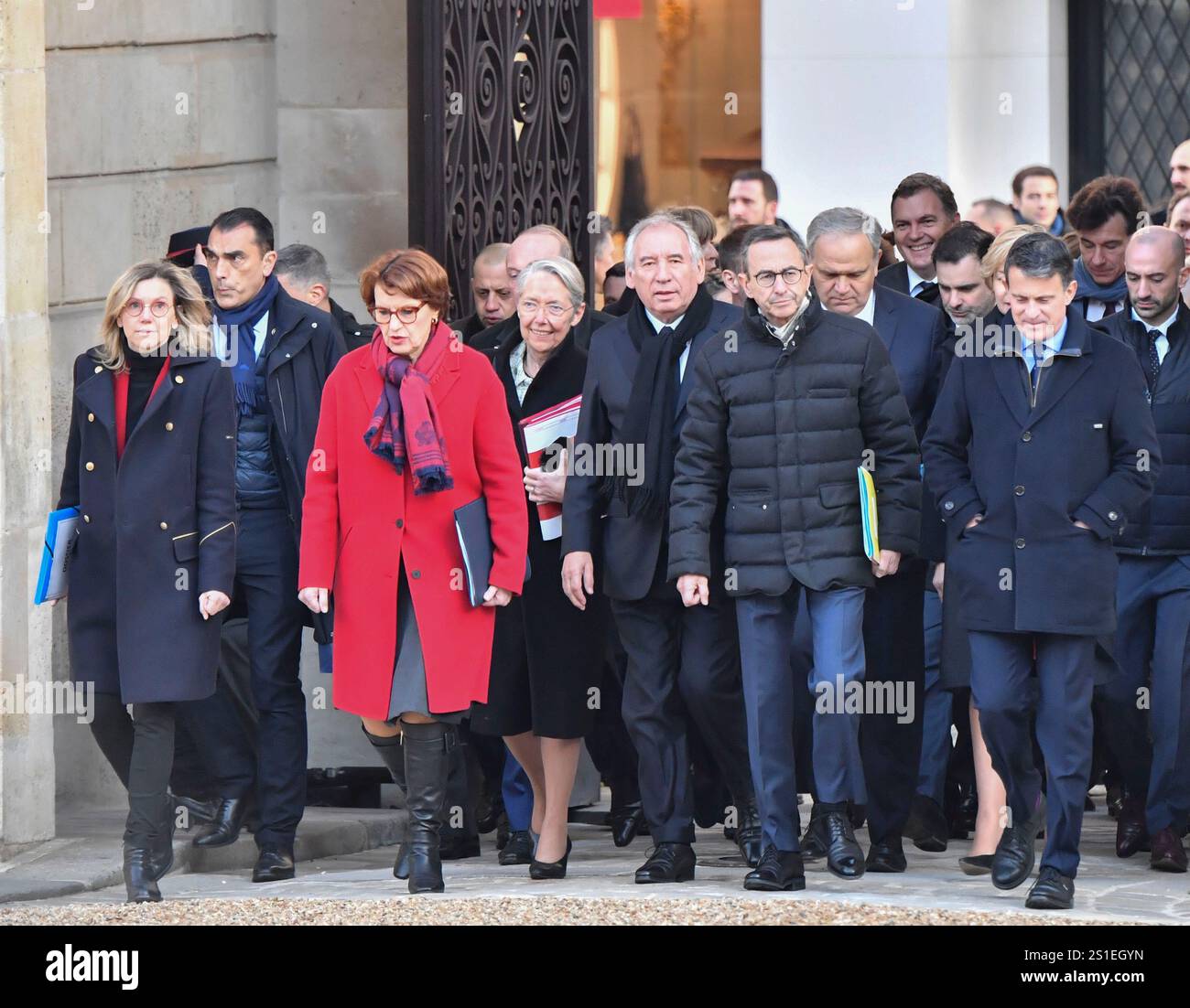 Frankreich, Paris, 2025-01-03. Premier conseil des ministres. Photographie de Francois Pauletto. Stockfoto