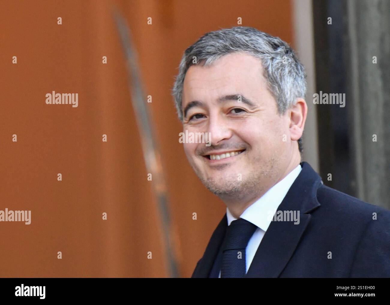 Frankreich, Paris, 2025-01-03. Gérald Darmanin Ministre d'Etat, Garde des Sceaux, Ministry de la Justice lors du Premier conseil des ministres. Photographie de Francois Pauletto. Stockfoto