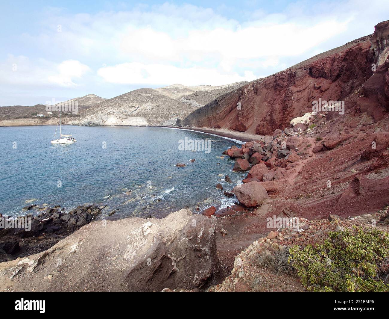 Red Beach auf der Insel Santorin, Griechenland Stockfoto