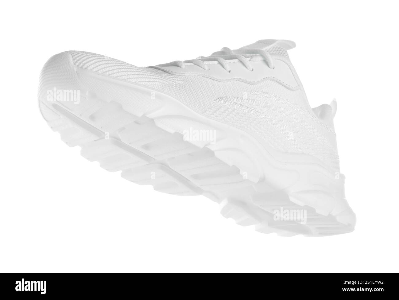 Ein stylischer Sneaker in weiß. Bequemes Schuhwerk Stockfoto