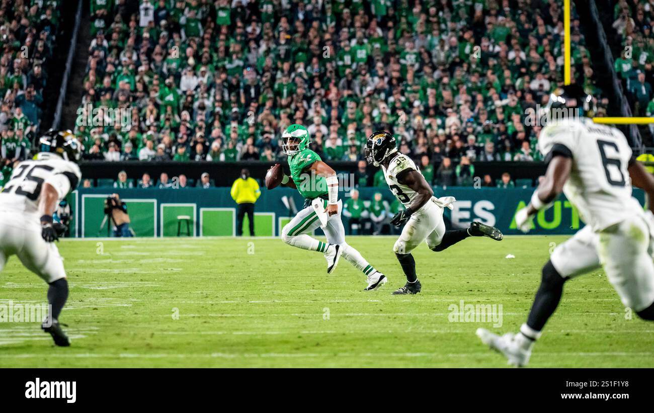 Jalen verletzt Nummer 1 der Philadelphia Eagles kämpft gegen Jacksonville Jaguars Stockfoto