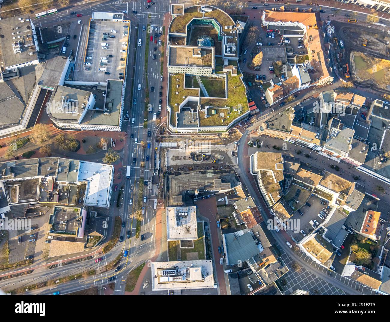 Luftaufnahme, Baustelle Westentor am City-Center, Bundesstraße 63 Westring, Mitte, Hamm, Ruhrgebiet, Nordrhein-Westfalen, Deutschland Stockfoto