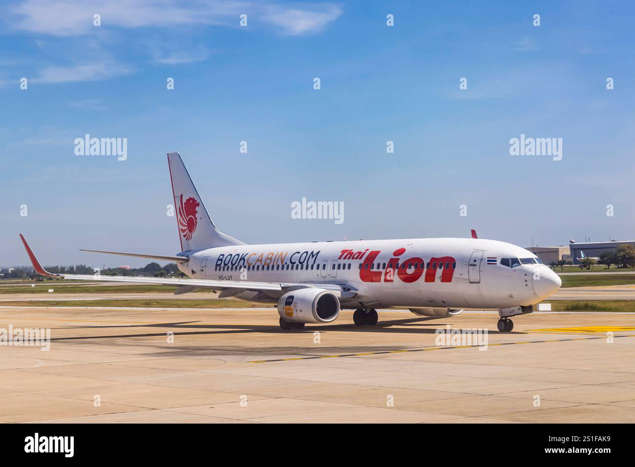 Flughafen Bangkok-Don Mueang. REGISTRIERUNG: HS-LUY, THAI LION AIR, BOEING 737-800. // 28.11.2024: Bangkok, Thailand, Asien *** Bangkok Don Stockfoto