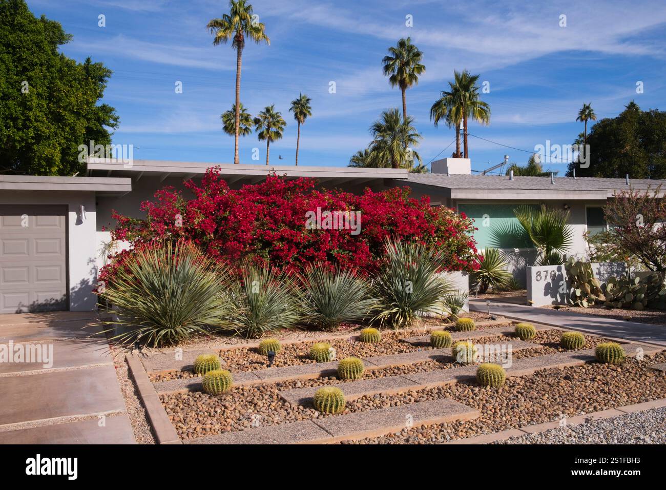 Wohnarchitektur, Palm Springs, Kalifornien, Vereinigte Staaten von Amerika Stockfoto