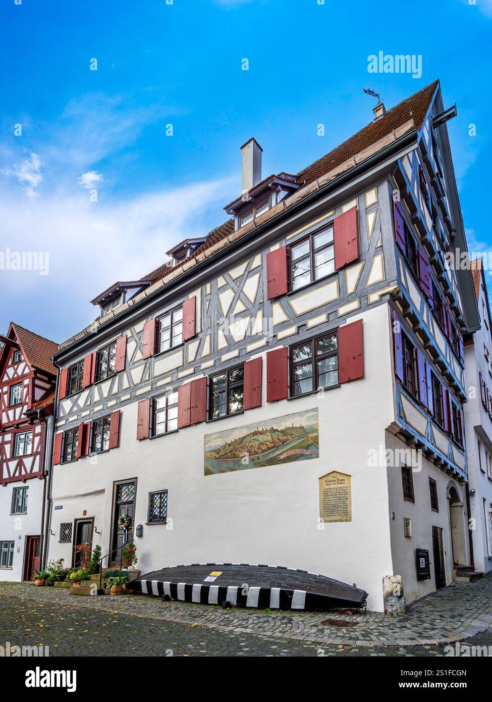 Altes Fachwerkhaus im Fischerviertel Ulm, Baden-Württemberg Stockfoto