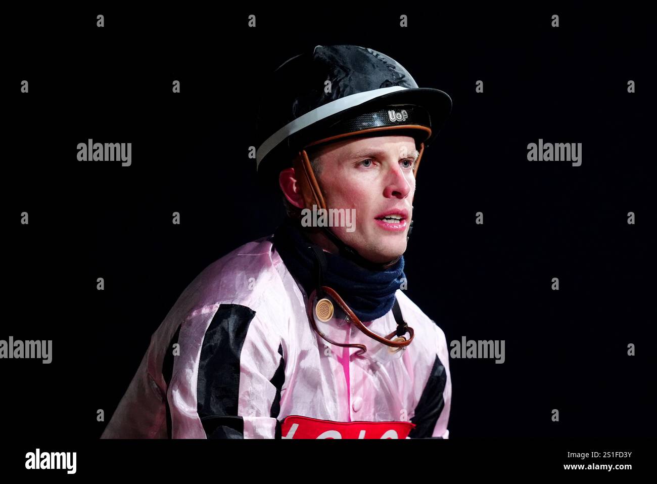 Luke Catton während der BetUK. Hier werden Einsätze auf der Rennbahn Southwell in Großbritannien eingestuft. Bilddatum: Freitag, 3. Januar 2025. Stockfoto