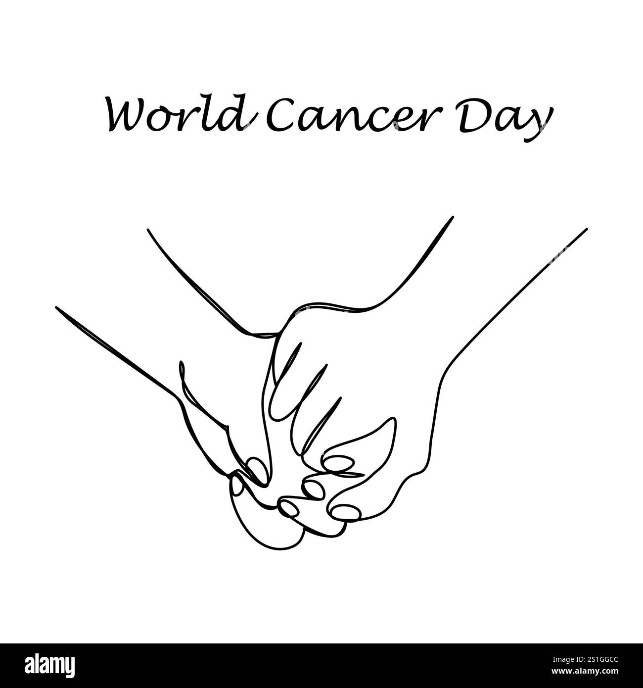 Ununterbrochene einzeilige Zeichnung Frau Kampf mit Band als Krebssymbol Weltkrebstag Konzept einzelne Linie zeichnen Design Vektor Grafik Illustration Stock Vektor