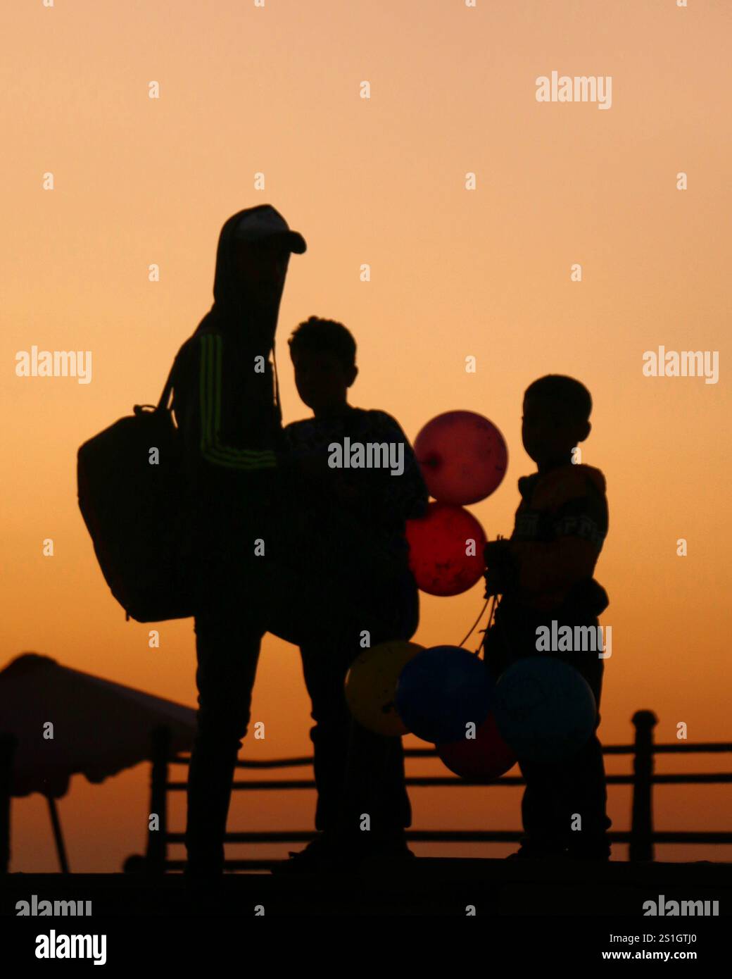 Ballonverkäufer auf die Kosten des ägyptischen Nils Stockfoto