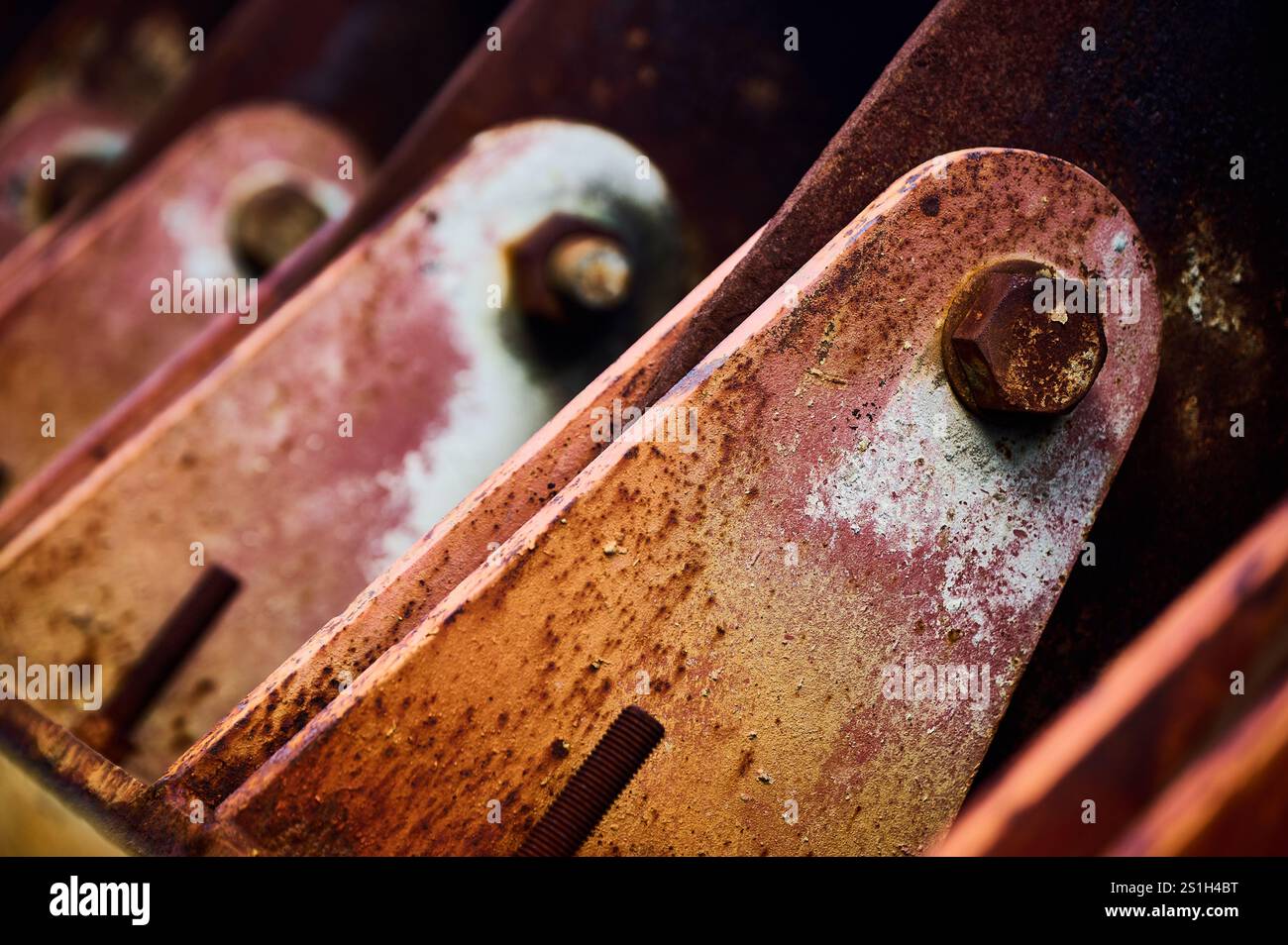 Detail einer Metallstruktur mit Rost Stockfoto