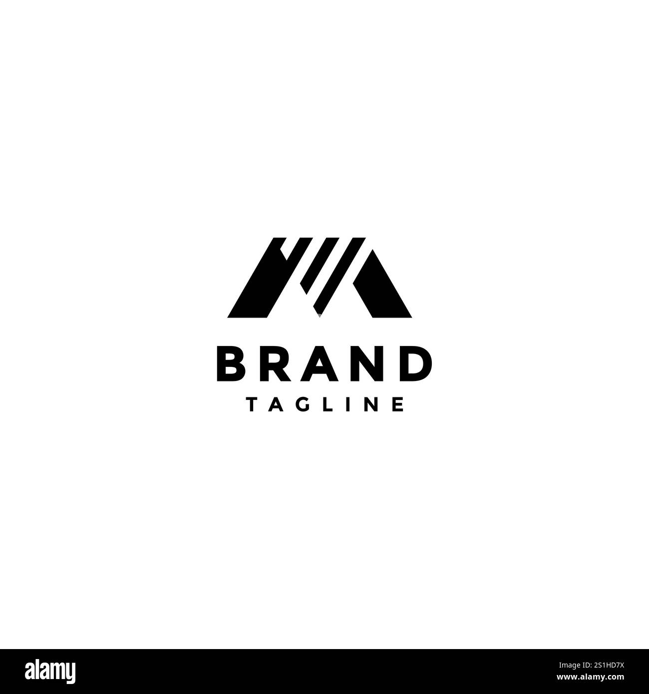 Einfaches MV-Logo-Design mit Initialbuchstaben. Linien des Buchstabens V im Letter M Logo Design. Stock Vektor