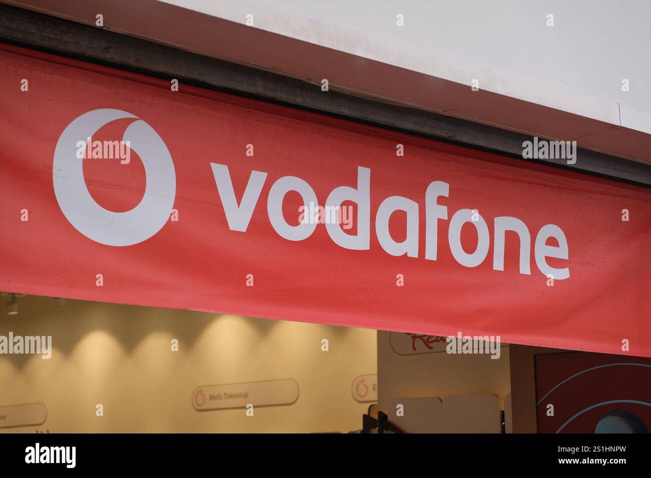 Vodafone Firmenlogo Stockfoto