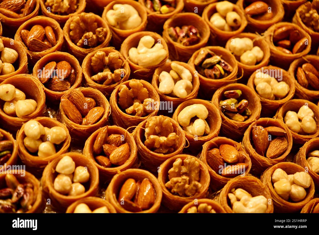 Traditionelles türkisches Dessert Backlava Hintergrund Stockfoto