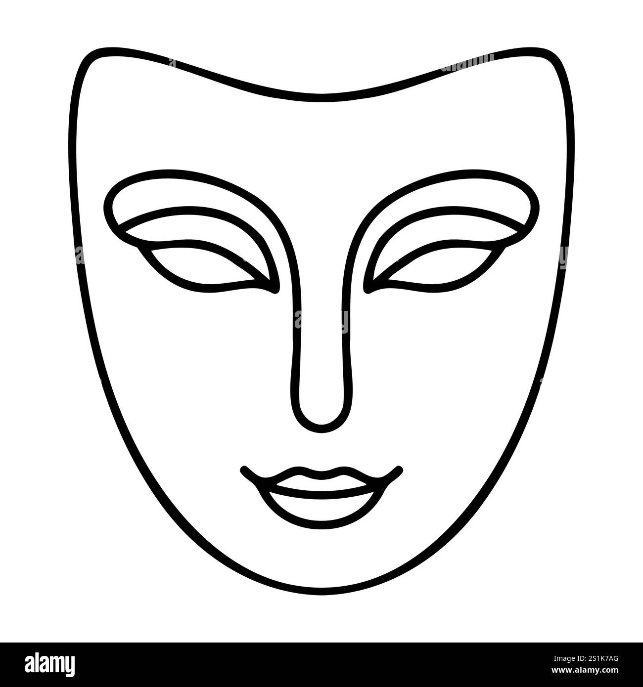 Theater Masken Linie gezeichnet Illustration. Stock Vektor