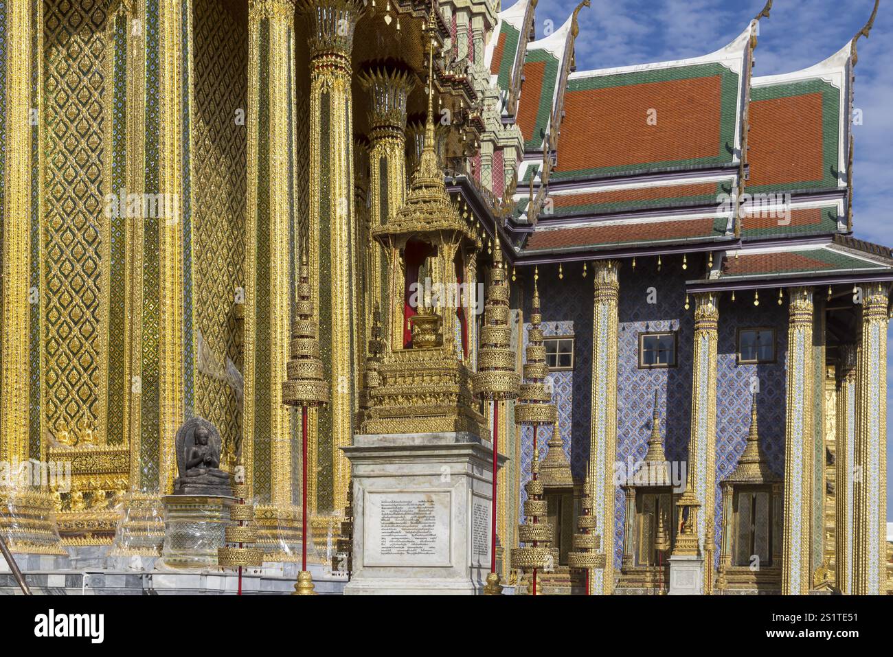 Wat Phra Kaeo, Tempel des Smaragdbuddhas. Bangkok, Thailand, Asien Stockfoto