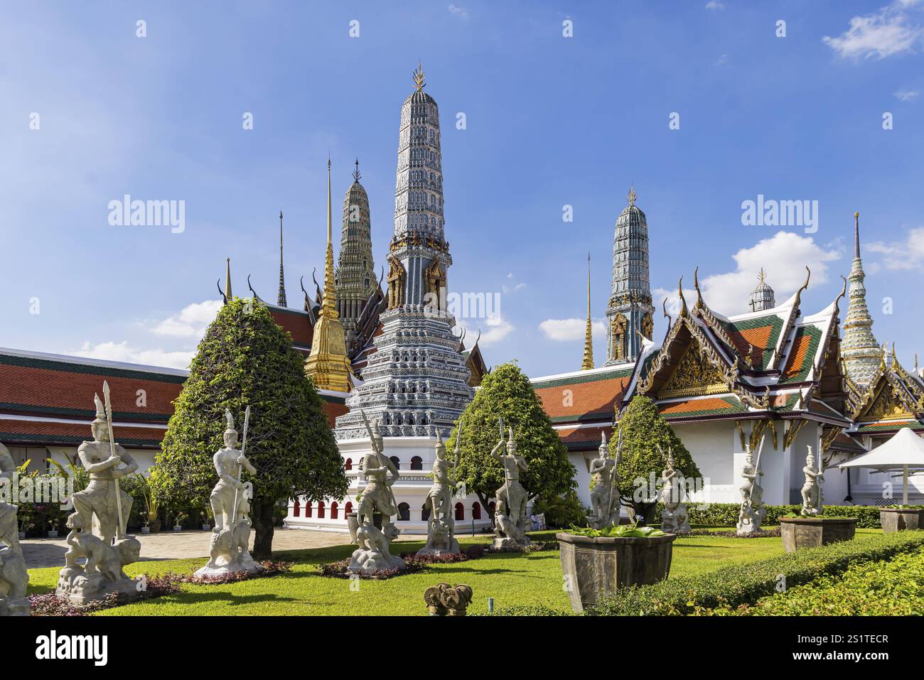Wat Phra Kaeo, Tempel des Smaragdbuddhas. Bangkok, Thailand, Asien Stockfoto