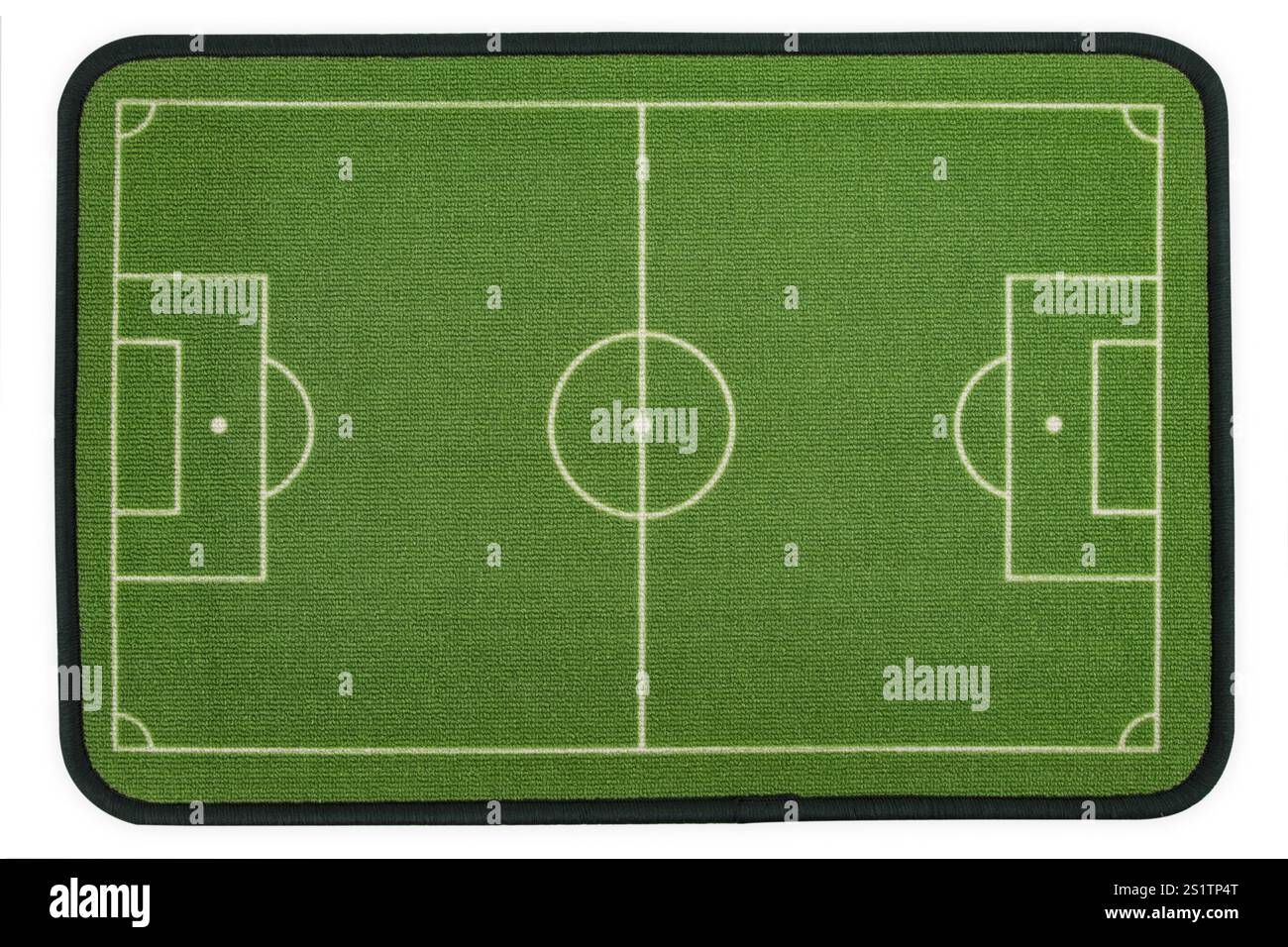 Fussballfeld von oben isoliert auf weissem Hintergrund Stockfoto