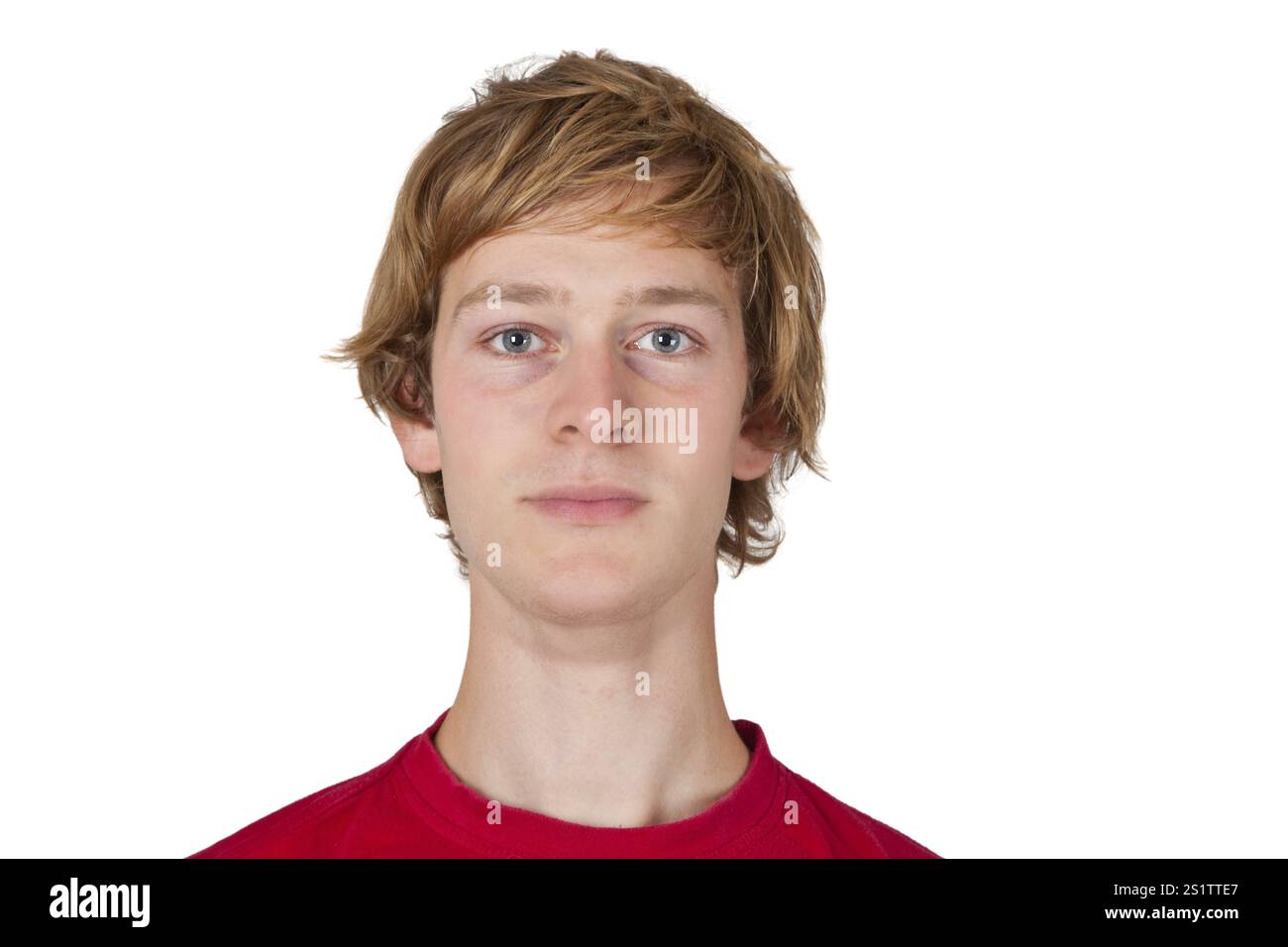 Junger Mann auf weißem Hintergrund Stockfoto
