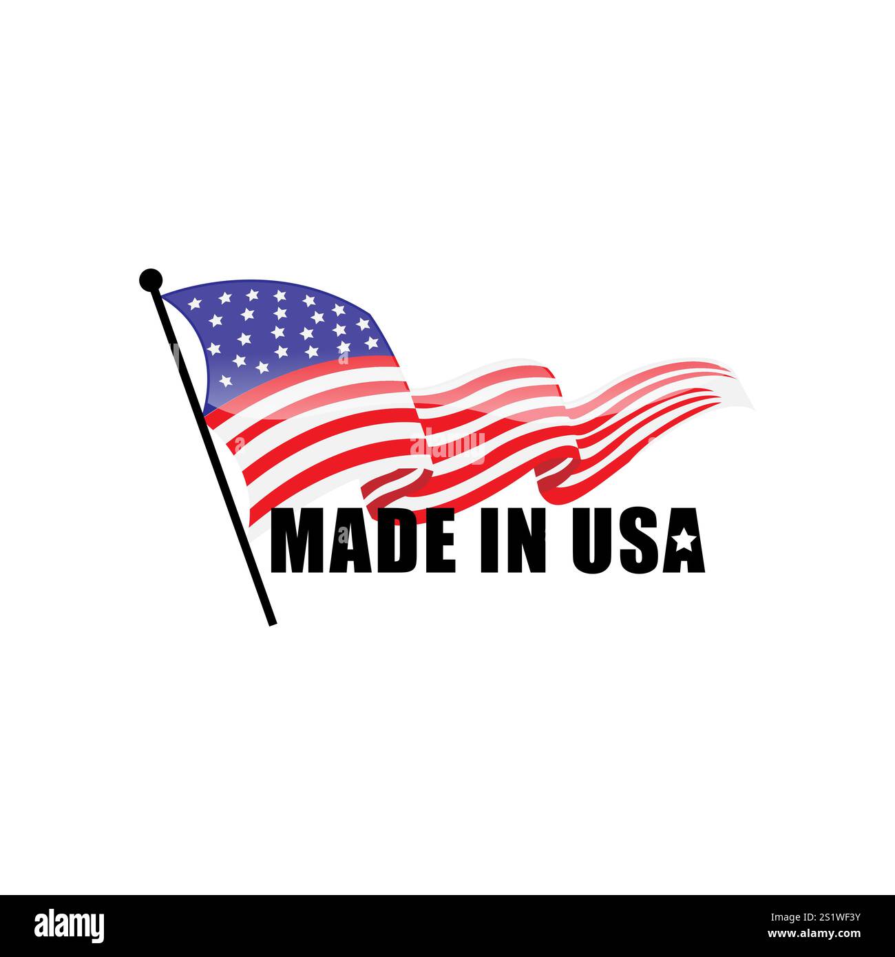 Symbol mit flachem Vektor-Logo der amerikanischen Flagge. Einfache Vektorflagge der Vereinigten Staaten von Amerika. EPS 10 Stock Vektor