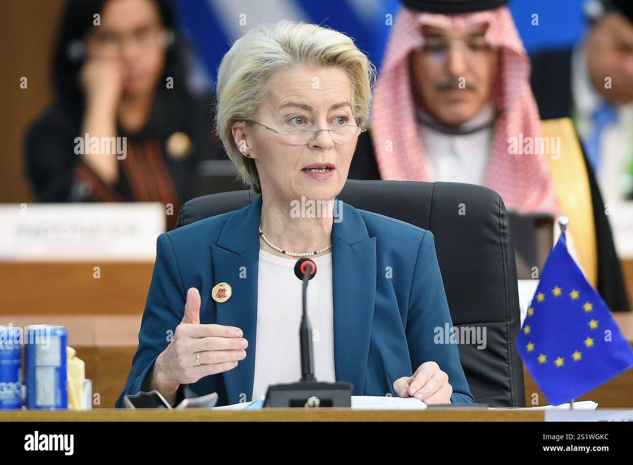 Rio de Janeiro, Brasilien, 19. November 2024. Ursula von der Leyen, Präsidentin der Europäischen Kommission, während einer Sitzung auf der G20-Plenartagung. Stockfoto