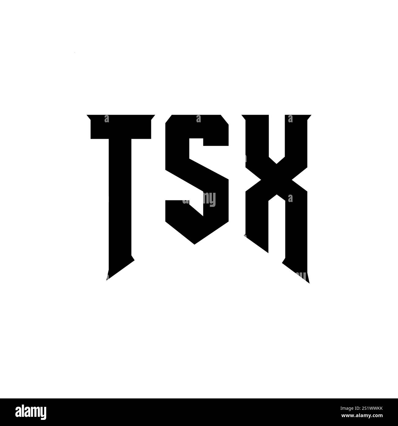 TSX Letter Logo für Technologieunternehmen. TSX-Logo-Design in Schwarz-weiß-Farbkombination. TSX-Logo, TSX-Vektor, TSX-Design, TSX-Symbol, TSX-Alph Stock Vektor