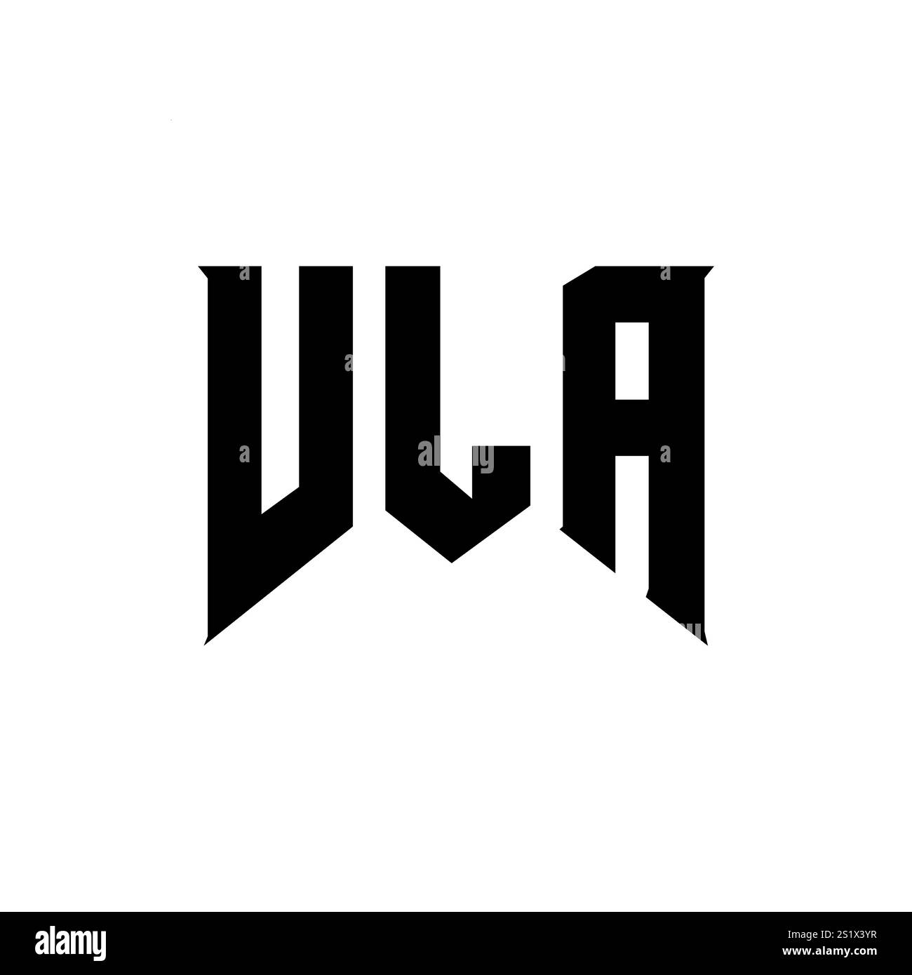 VLA-Letter-Logo für Technologieunternehmen. VLA-Logo-Design in Schwarz-weiß-Farbkombination. VLA-Logo, VLA-Vektor, VLA-Design, VLA-Symbol, VLA-Alph Stock Vektor