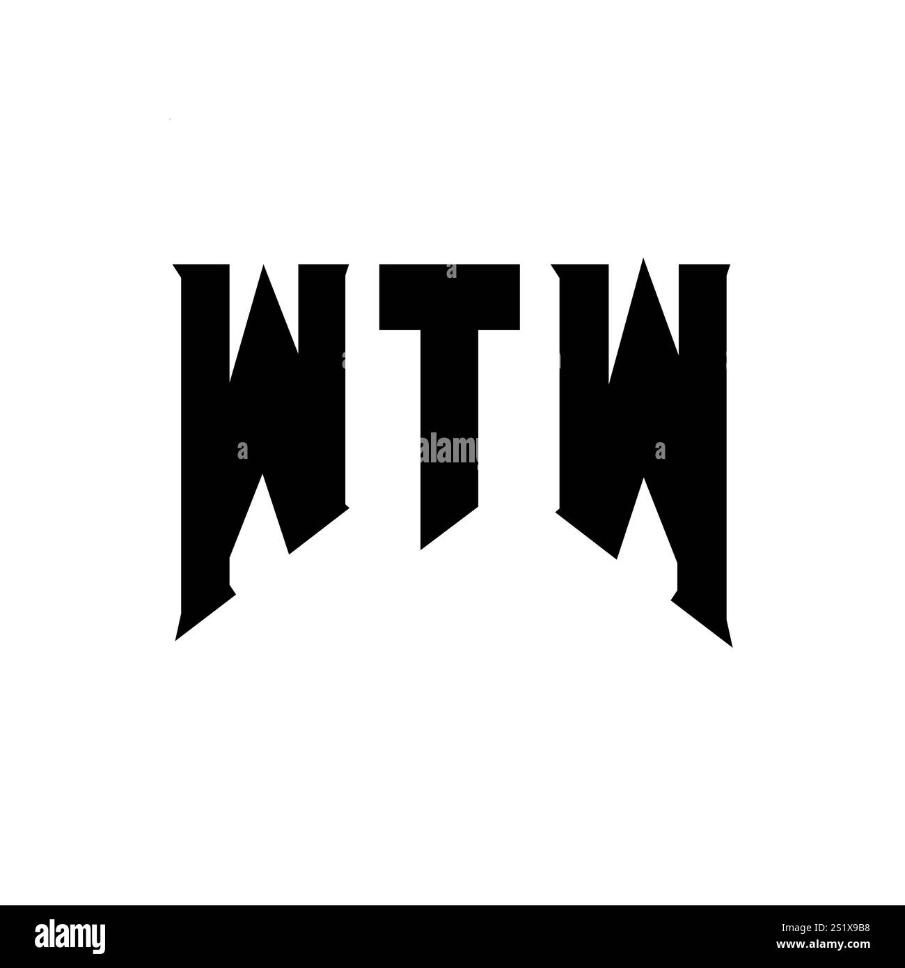 WTW-Letter-Logo für Technologieunternehmen. WTW-Logo-Design in Schwarz-weiß-Farbkombination. WTW-Logo, WTW-Vektor, WTW-Design, WTW-Symbol, WTW-Alph Stock Vektor