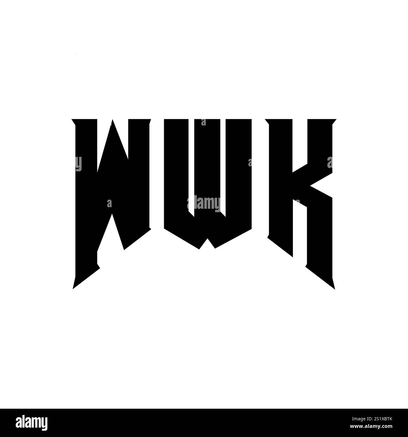 WWK-Letter-Logo für Technologieunternehmen. WWK-Logo-Design in Schwarz-weiß-Farbkombination. WWK-Logo, WWK-Vektor, WWK-Design, WWK-Symbol, WWK-Alph Stock Vektor