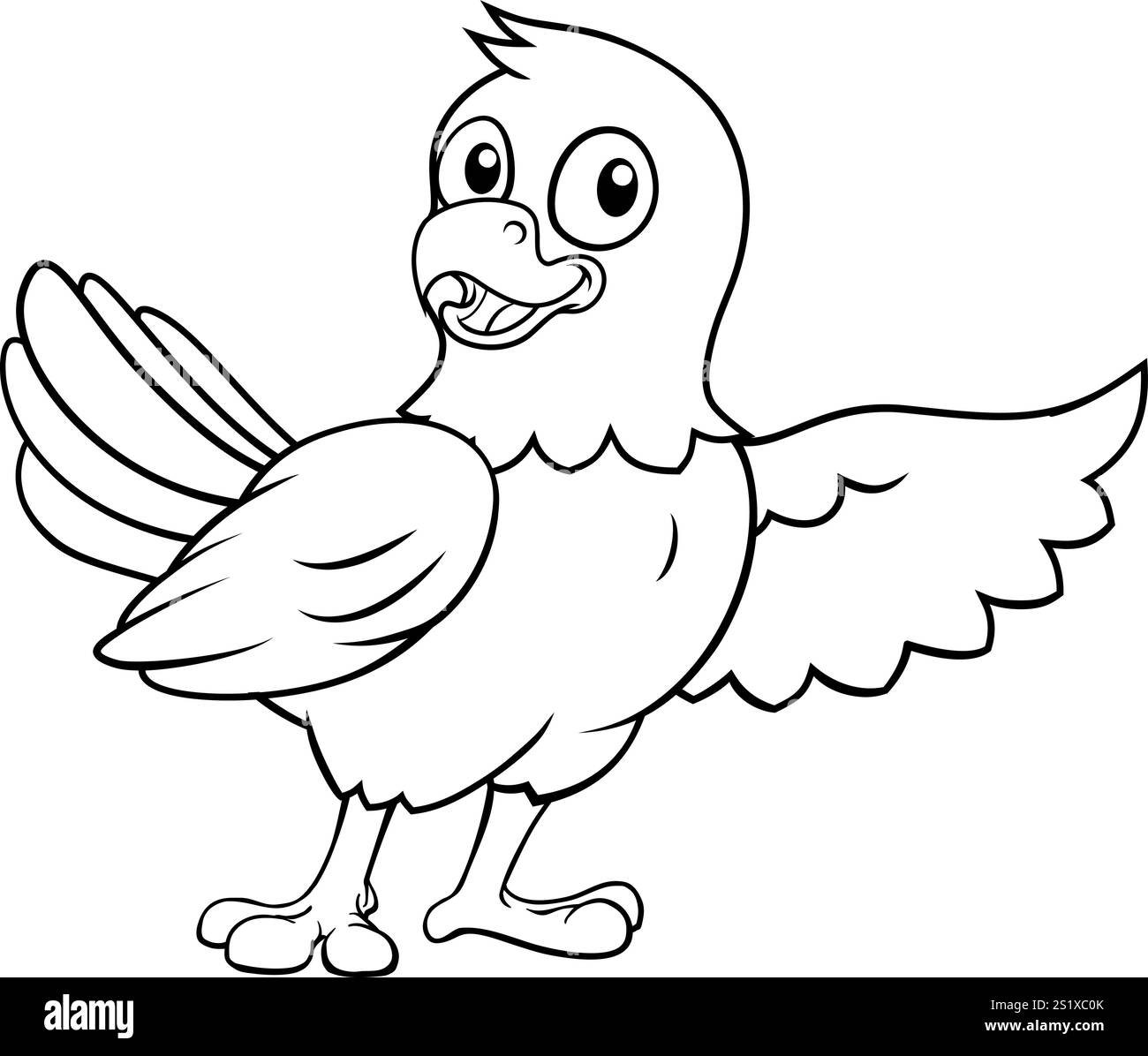 Glatze Eagle Hawk Falcon Cartoon Coloring Mascot Stock Vektor