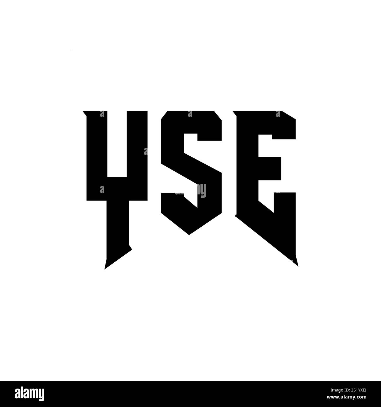 YSE-Letter-Logo für Technologieunternehmen. Farbkombination mit YSE-Logo in Schwarz und weiß. YSE-Logo, YSE-Vektor, YSE-Design, YSE-Symbol, YSE-Alph Stock Vektor