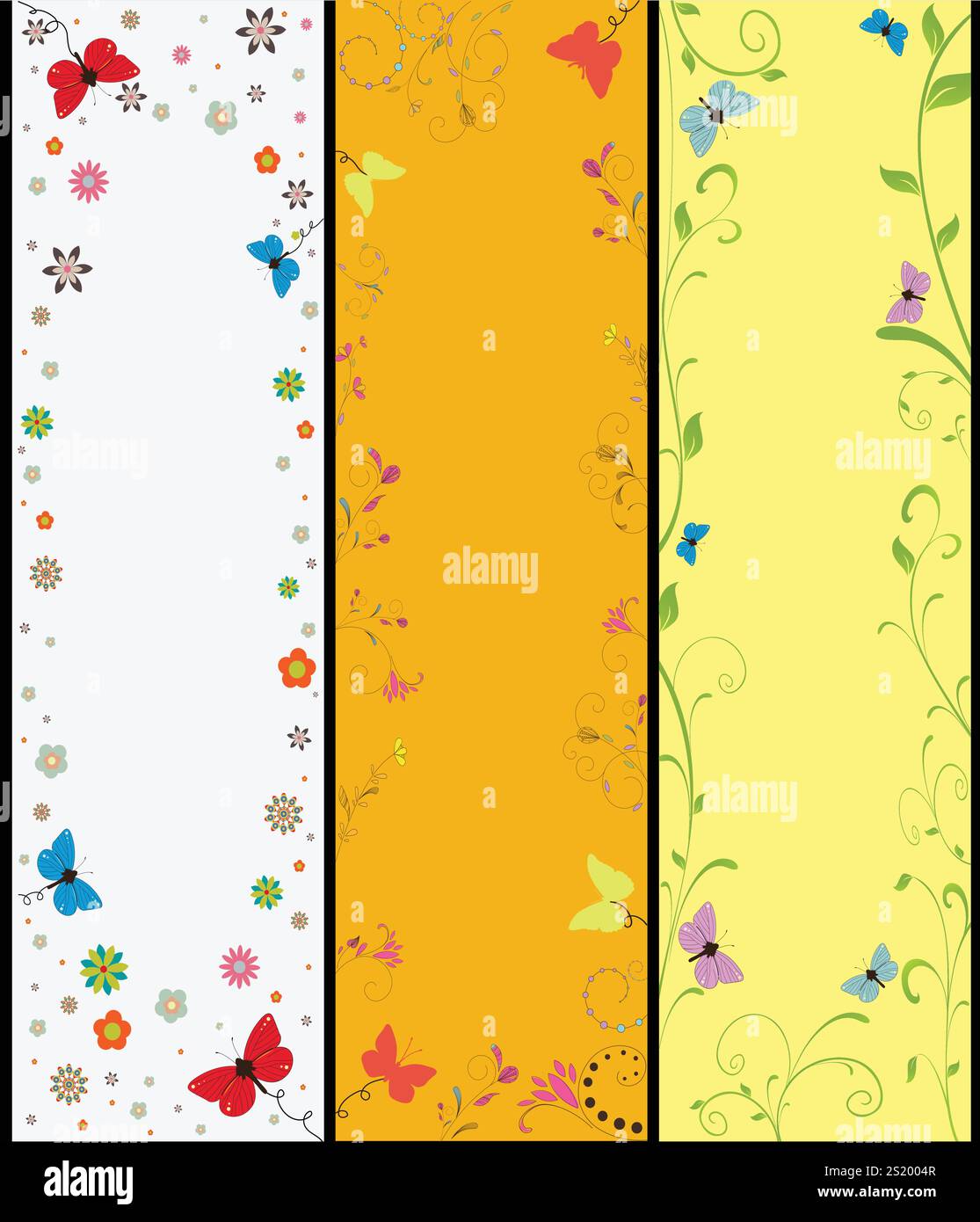 Vektor-Set von schönen Blumenbanner, EPS 10 Stock Vektor