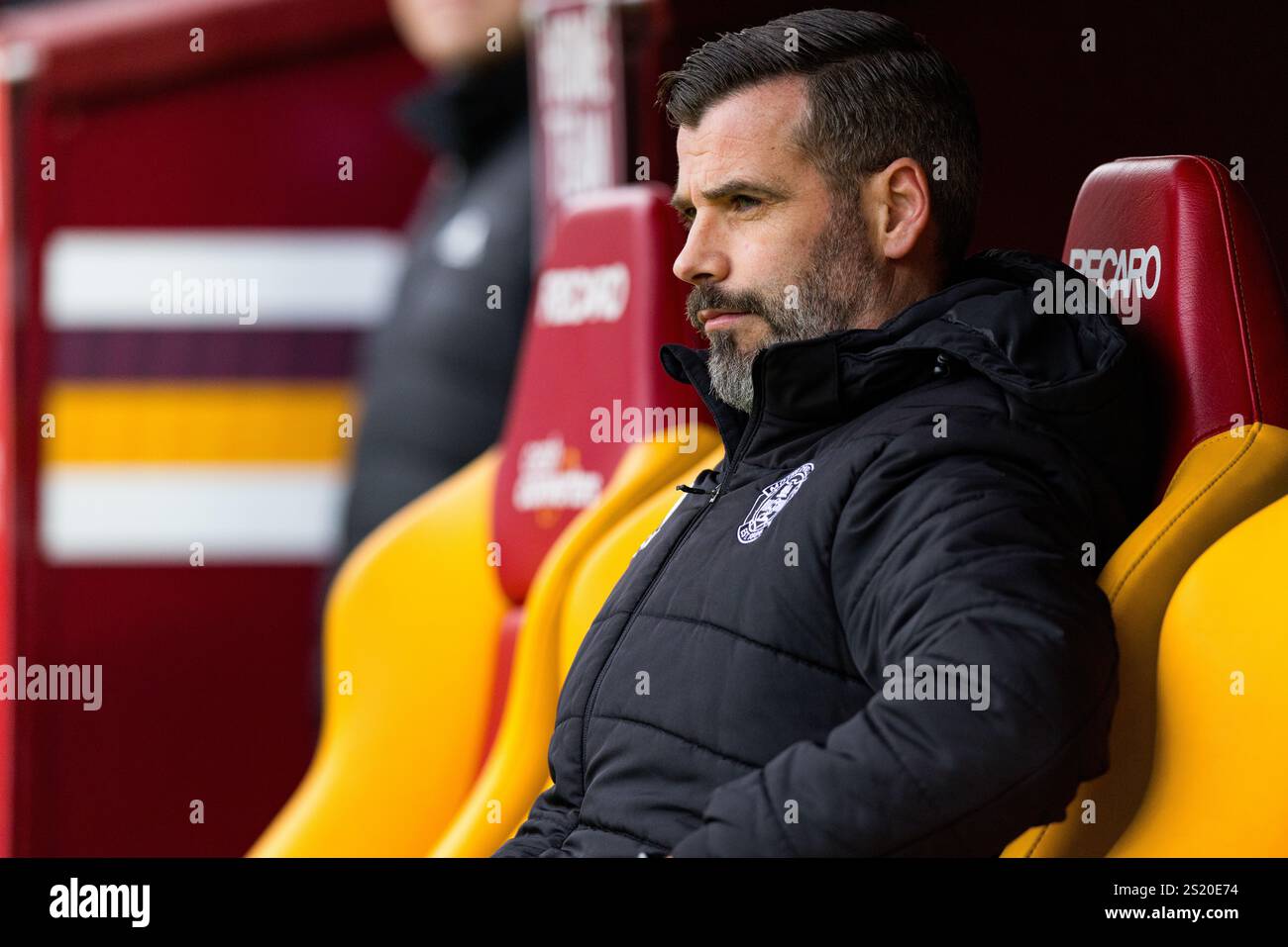 Motherwell, Schottland. Januar 2025. Stuart Kettlewell (Motherwell Manager) vor dem Spiel Motherwell vs Aberdeen - Scottish Premiership Credit: Raymond Davies / Alamy Live News Stockfoto