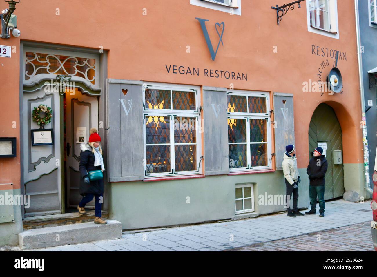 Veganes Restaurant, Tallinn, Estland Stockfoto