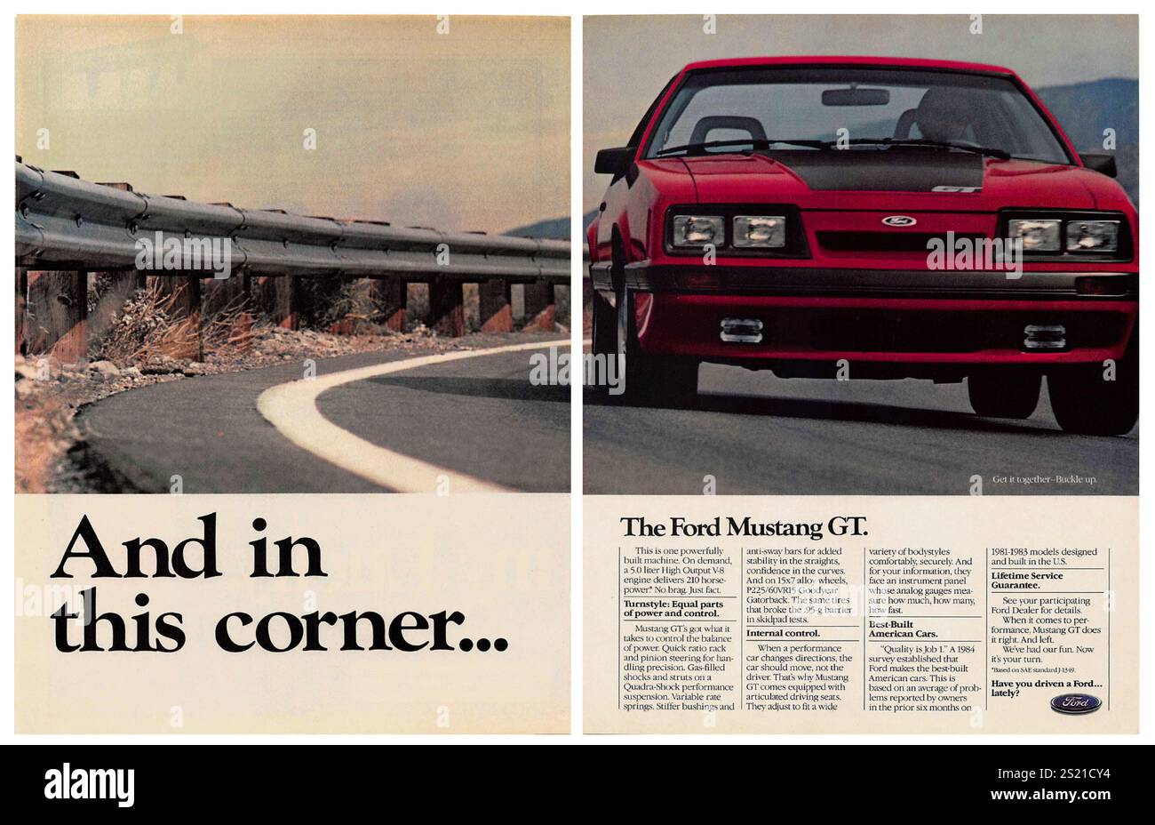 1985 Ford Mustang GT Ad Stockfoto