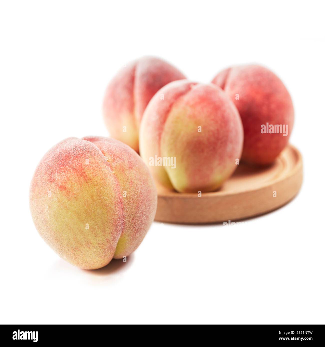 Pfirsich - weiße Rückseite - ausgeschnitten Stockfoto