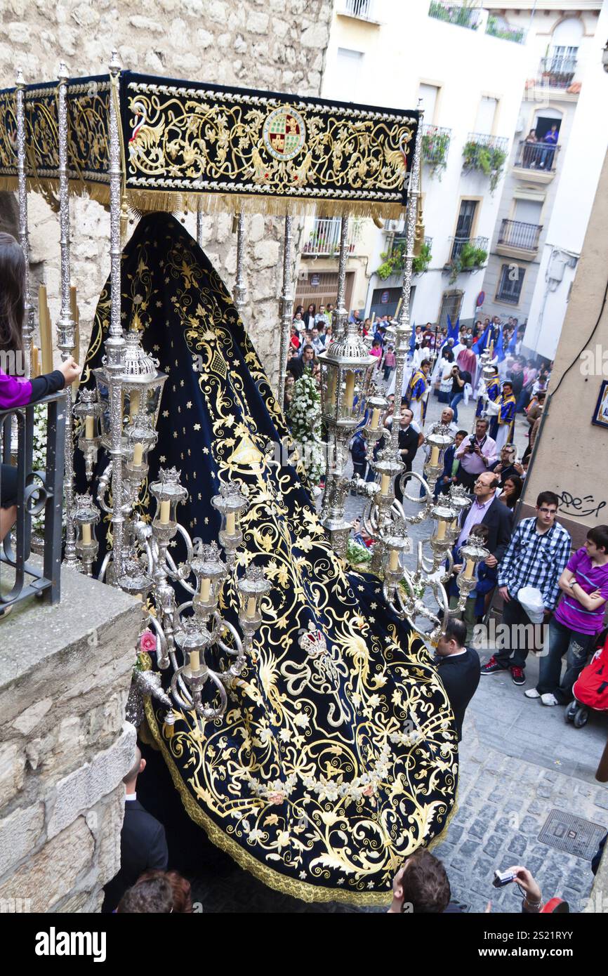 20.04.2011: Spanien, Andalusien. Der Höhepunkt der Karwoche sind die Semana Santa Paraden. Hier in Jaen. Österreich Stockfoto
