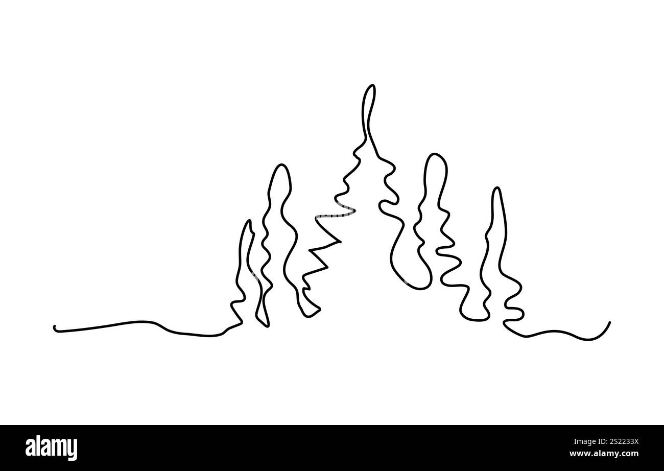 Durchgehende Linienzeichnung des schneemannsbaums mit Dekoration ein-Linie-Kunstkonzept des Winters Stock Vektor