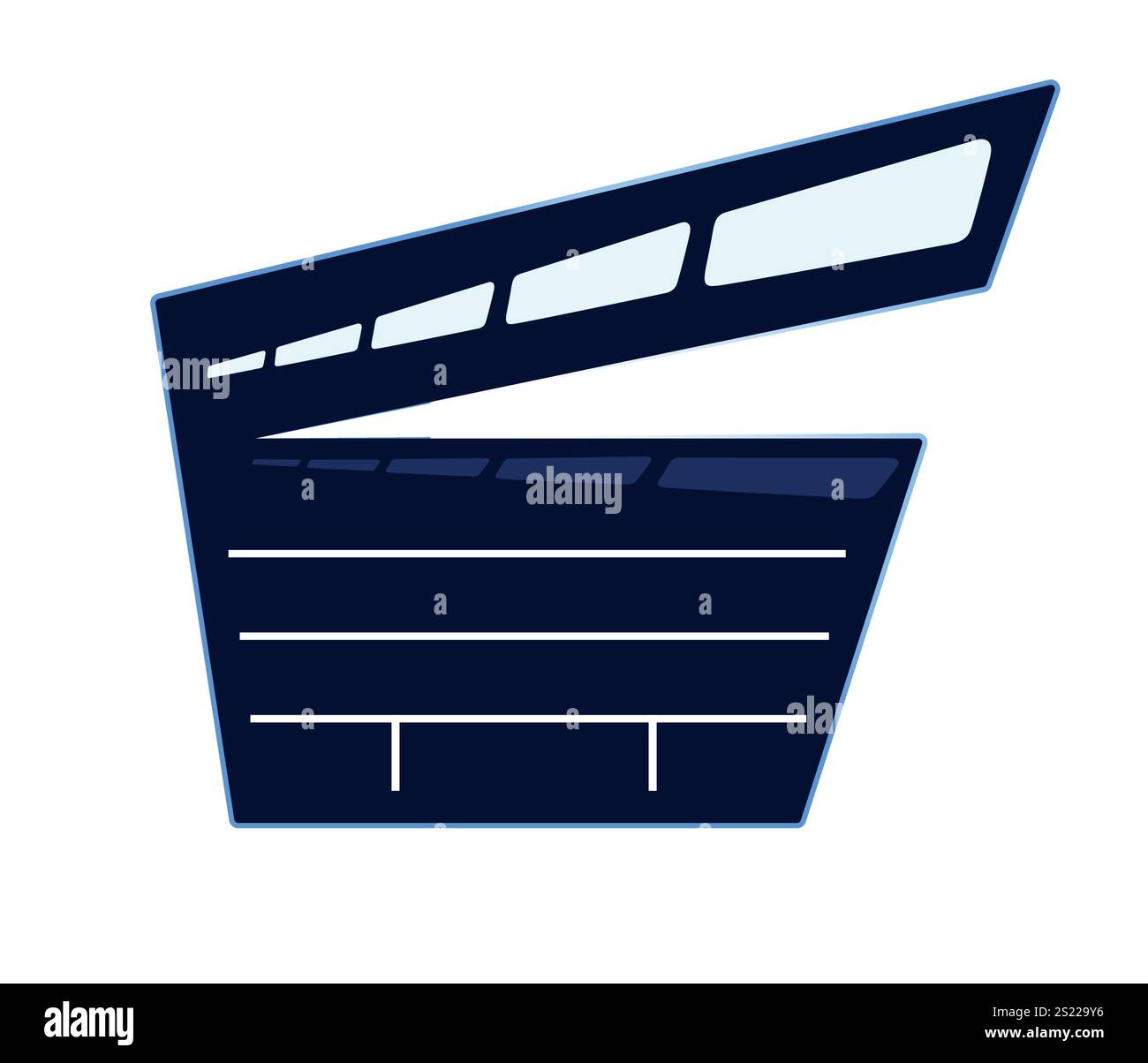 Klapptafel geöffnet, Filmausrüstung, Vektor-Illustration. Stock Vektor