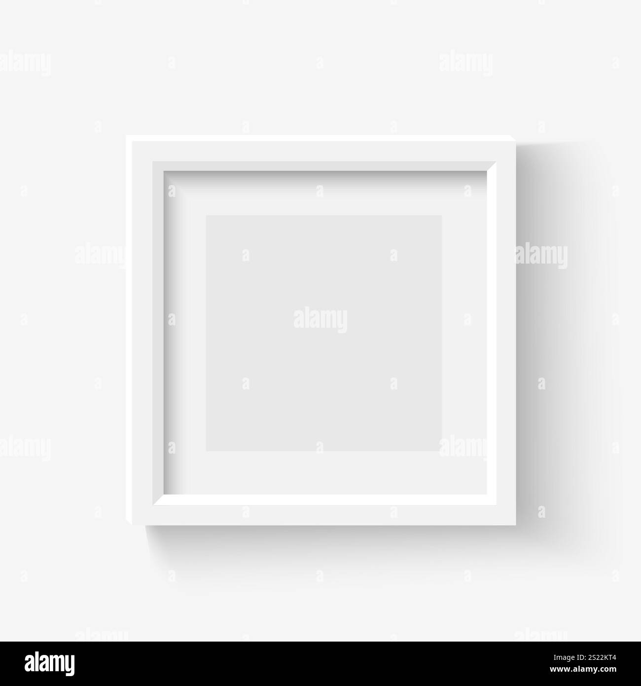 Weißer Leerer Bilderrahmen. Fotorahmen-Modell isoliert auf weißem Hintergrund. Vorlage für Grafikstil. Vektorabbildung. Stock Vektor
