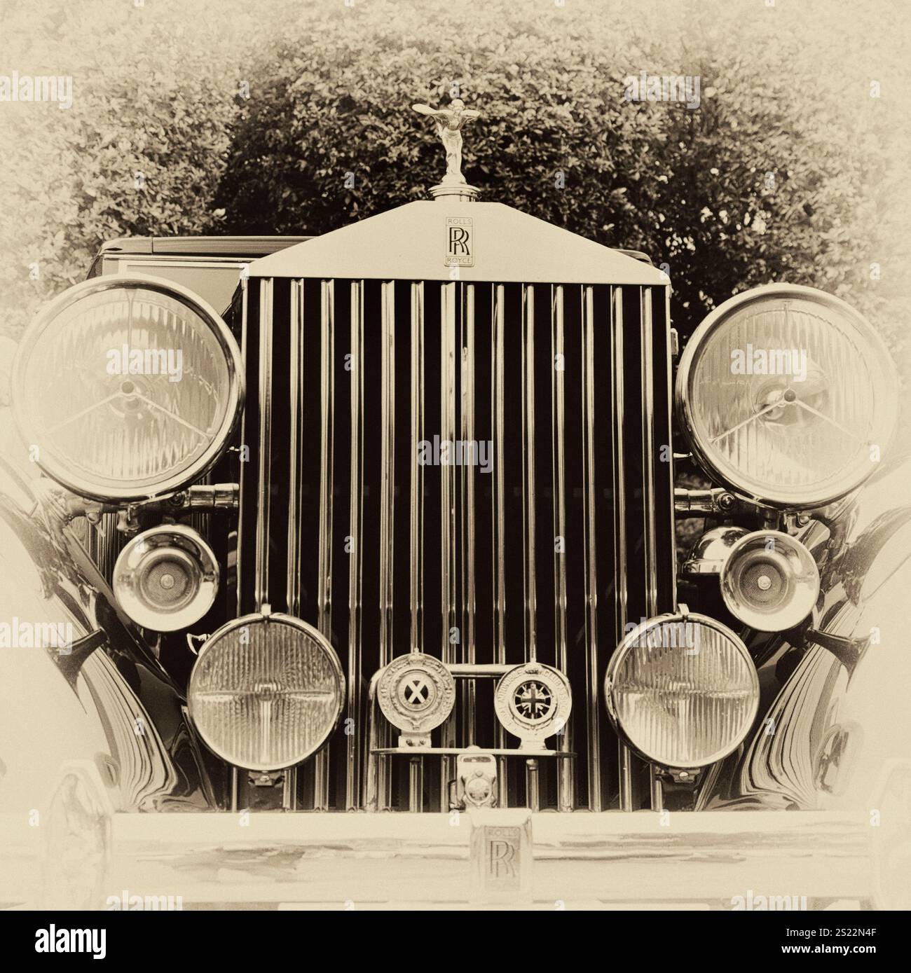 Vorderansicht Vintage-Rollen royce Phantom III mulliner 1936 sedanca de ville suffolk england Stockfoto