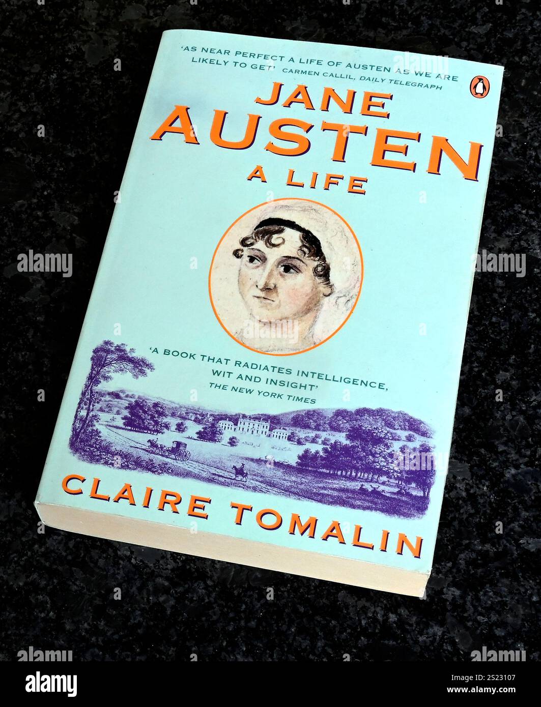 Buchcover 'Jane Austen A Life' von Claire Tomalin. Stockfoto