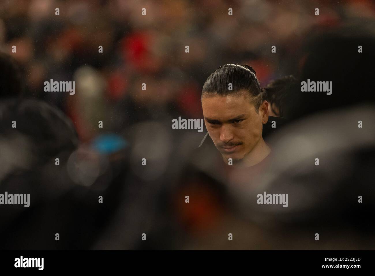 Liverpool Darwin Nunez während des Premier League-Spiels zwischen Liverpool und Manchester United am Sonntag, den 5. Januar 2025, in Anfield, Liverpool. (Foto: Steven Halliwell | MI News) Credit: MI News & Sport /Alamy Live News Stockfoto