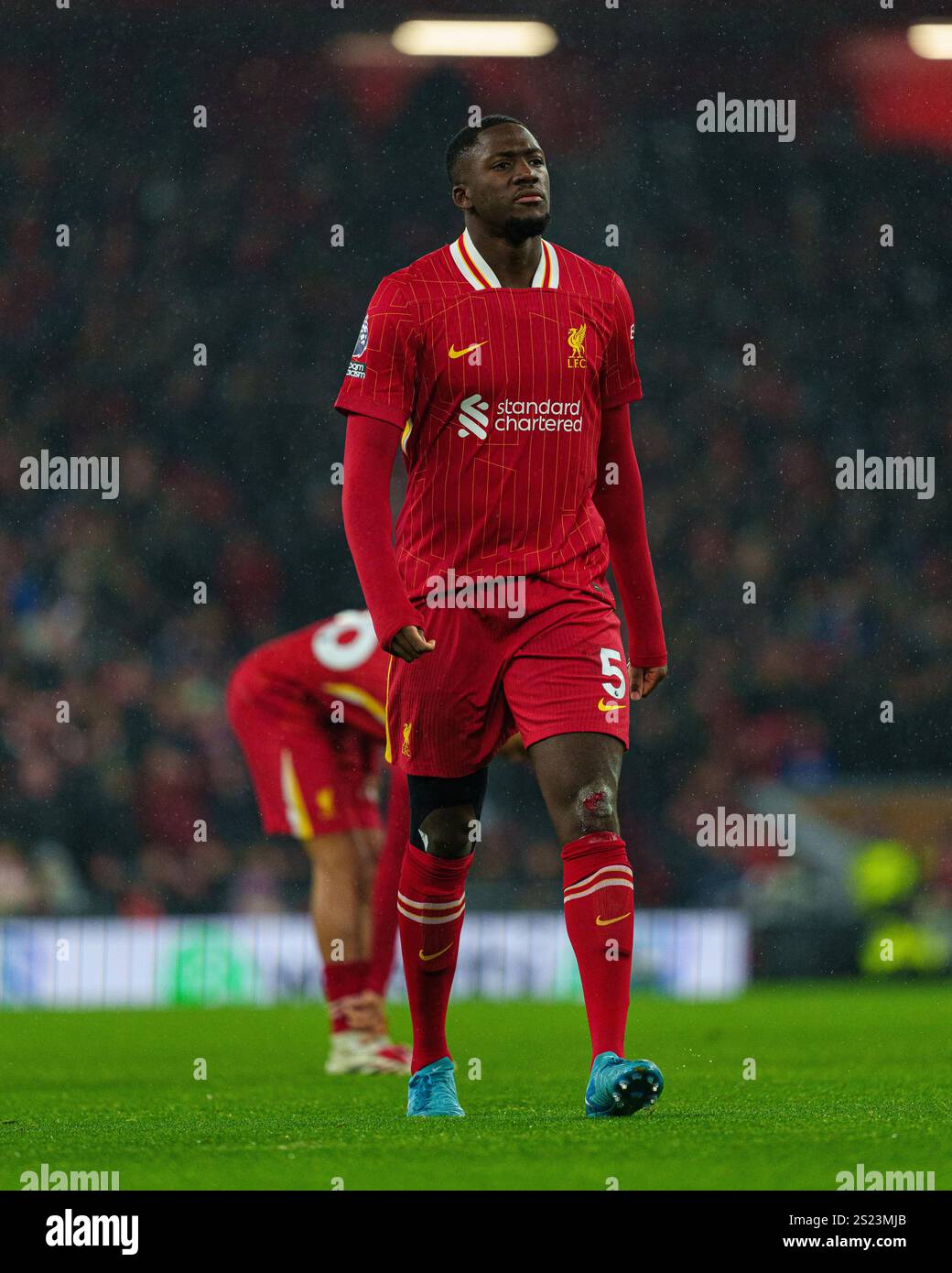 Liverpool Ibrahima Konate im Spiel der Premier League zwischen Liverpool und Manchester United am Sonntag, den 5. Januar 2025, in Anfield, Liverpool. (Foto: Steven Halliwell | MI News) Credit: MI News & Sport /Alamy Live News Stockfoto