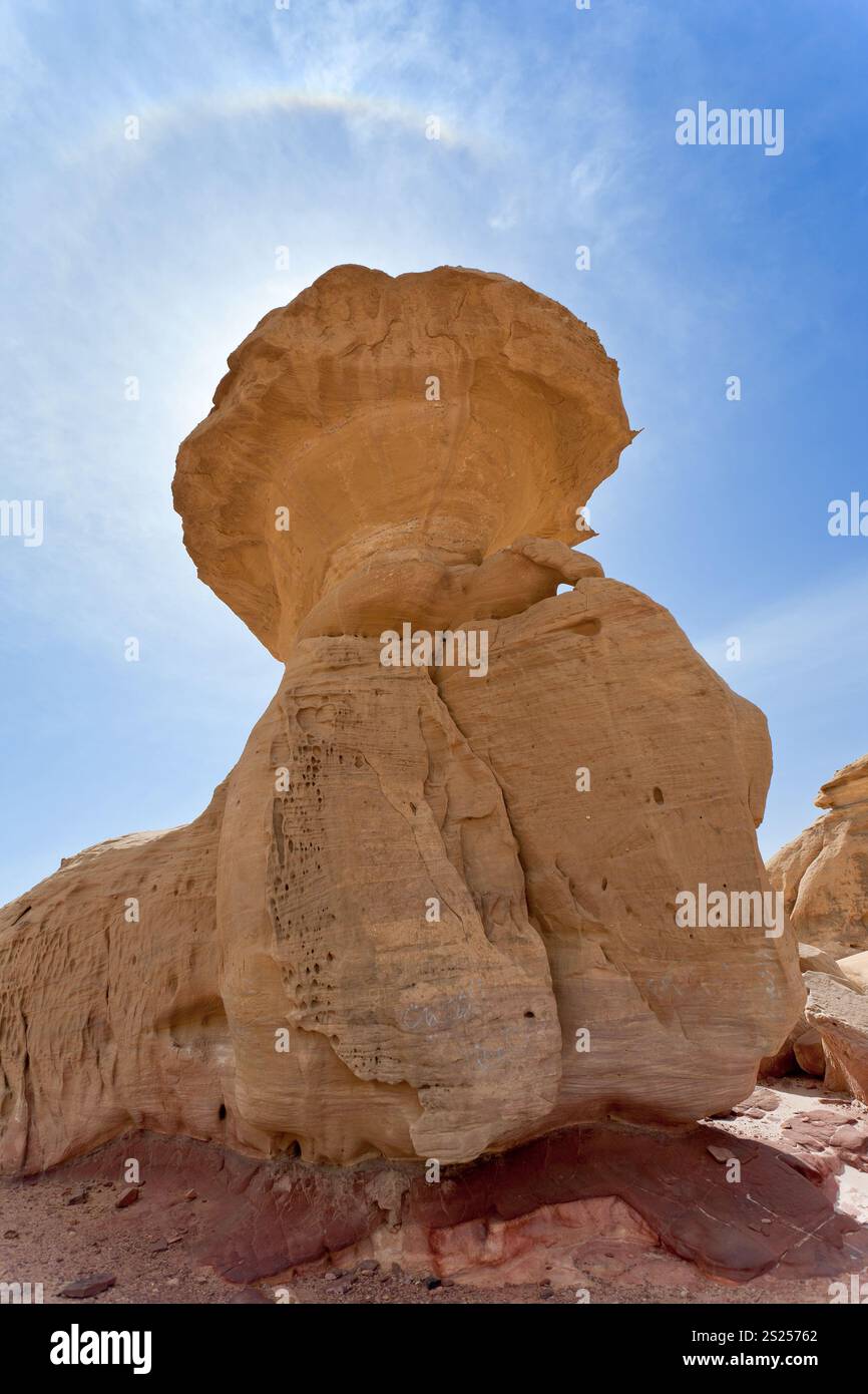 Pilzfelsen im Wadi Rum Dessert, Jordan Stockfoto