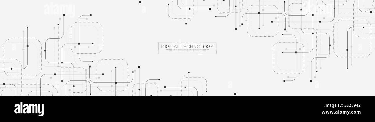 Design mit digitaler Technologie-Mainboard-Struktur. Software-Codierung. Technologie elektronische Mainboard-Textur. Engineering- und Kommunikationskonzept für Header Stock Vektor