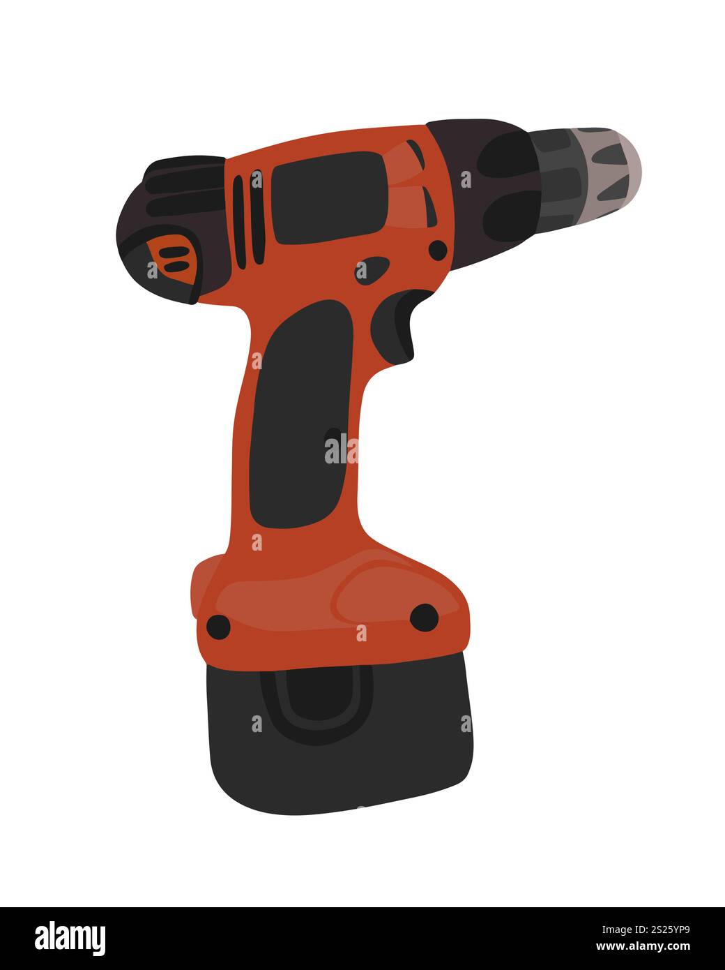 Akku-Bohrmaschine für Heimwerkungsprojekte und Reparaturen in leuchtendem Orange Stock Vektor