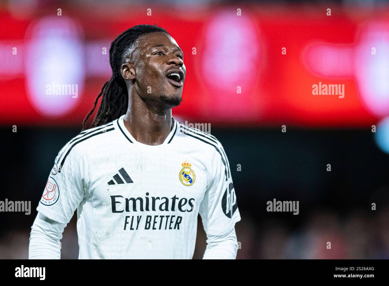 Cartagena, Spanien. Januar 2025. Camavinga von Real Madrid CF während des Spiels der 16. Runde der Copa del Rey zwischen CD Minera und Real Madrid im Cartagonova-Stadion in Cartagena, Spanien. © ABEL F. ROS/Alamy Live News Stockfoto